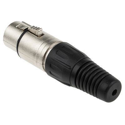 RS PRO Cable Mount XLR Connector, Female, 250 V ac, 3 Way, Silver Plating