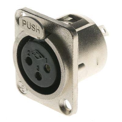 RS PRO Panel Mount XLR Connector, Female, 3 Way