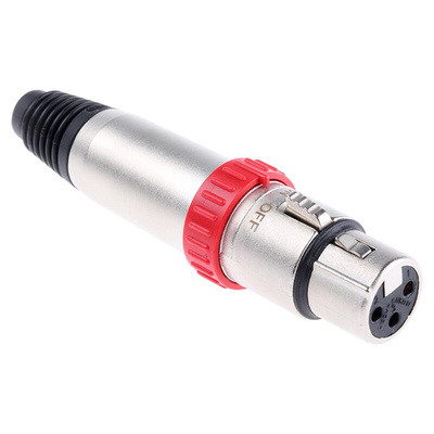 Neutrik Cable Mount XLR Connector, Female, 50 V, 3 Way, Silver over Nickel Plating