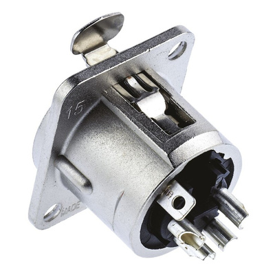 Neutrik Panel Mount XLR Connector, Female, 50 V, 4 Way, Silver Plating