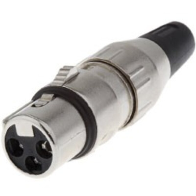 Deltron Cable Mount XLR Connector, Female, 50 V ac, 4 Way, Silver Plating