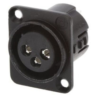 Deltron Panel Mount XLR Connector, Female, 50 V ac, 3 Way, Silver Plating