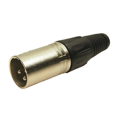 RS PRO Cable Mount XLR Connector, Male, 3 Way, Silver Plating