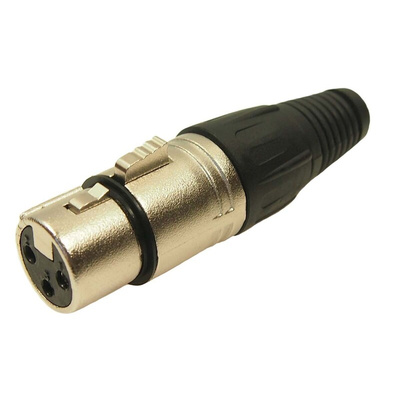 RS PRO Cable Mount XLR Connector, Female, 3 Way, Silver Plating