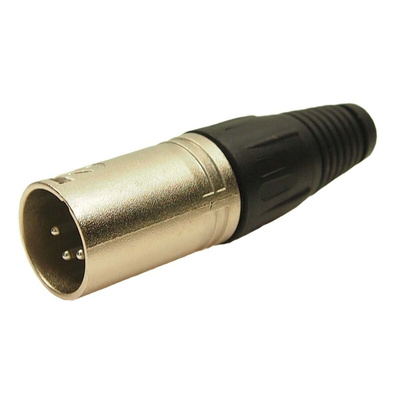 RS PRO Cable Mount XLR Connector, Male, 4 Way, Silver Plating