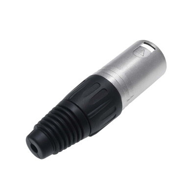 RS PRO Cable Mount XLR Connector, Male, 75 V, 3 Way, Silver Plating