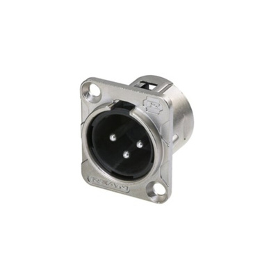Re-An Products Socket Mount XLR Connector, Male, 3 Way