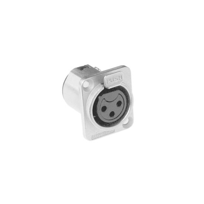 Amphenol Audio Chassis Mount XLR Connector, Female, IP40, 133 V, 3 Way, Gold Plating