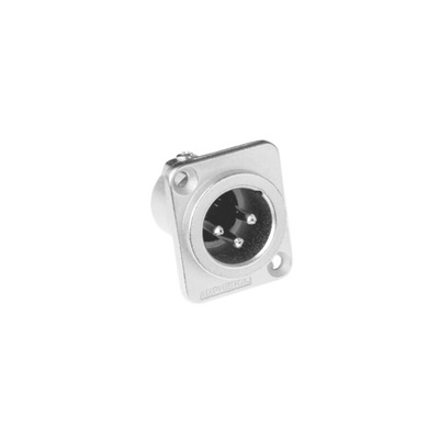 Amphenol Audio Chassis Mount XLR Connector, Male, IP40, 133 V, 3 Way, Silver Plating