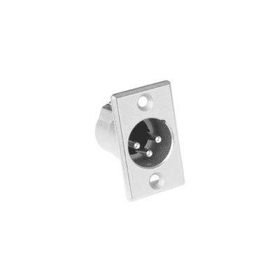 Amphenol Audio Chassis Mount XLR Connector, Male, IP40, 133 V, 3 Way, Silver Plating