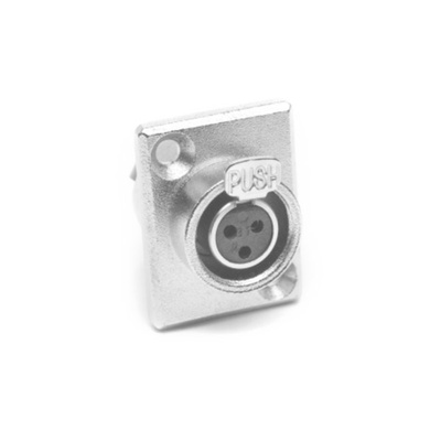 Amphenol Audio Chassis Mount XLR Connector, Vertical, Female, IP00, 50 V, 4 Way, Gold over Silver Plating