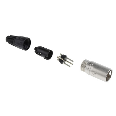 Neutrik Cable Mount XLR Connector, Male, 50 V, 3 Way, Silver Plating