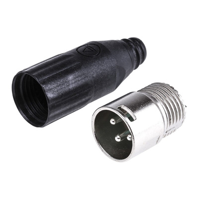 Switchcraft Cable Mount XLR Connector, Male, 3 Way, Silver Plating