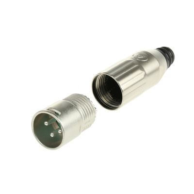 Switchcraft Cable Mount XLR Connector, Male, 3 Way, Silver Plating