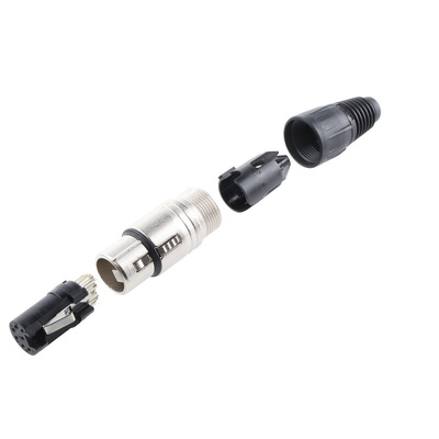 Neutrik Cable Mount XLR Connector, Female, 50 V, 7 Way, Silver over Nickel Plating