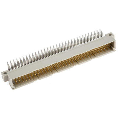 RS PRO 96 Way 2.54mm Pitch, Type C Class C1, 3 Row, Right Angle DIN 41612 Connector, Plug