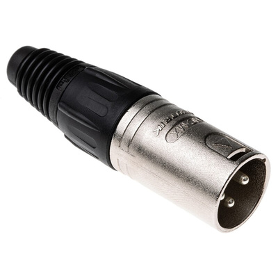 Neutrik Cable Mount XLR Connector, Male, 50 V, 3 Way, Silver Plating