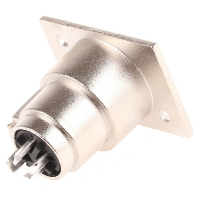 RS PRO Panel Mount XLR Connector, Female, 3 Way, Silver Plating