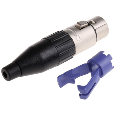 Amphenol Cable Mount XLR Connector, Female, 3 Way, Tin Plating