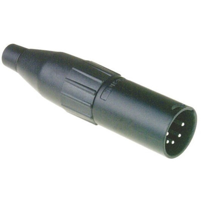 Amphenol Industrial Cable Mount XLR Connector, Male, 133 V ac, 5 Way, Silver Plating