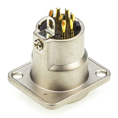 Amphenol Panel Mount XLR Connector, Male, 7 Way, Gold Plating