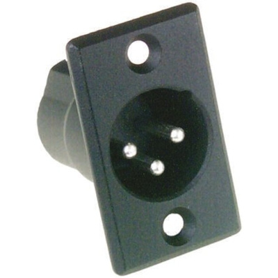 Amphenol Panel Mount XLR Connector, Male, 3 Way, Silver Plating