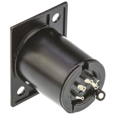 Amphenol Panel Mount XLR Connector, Female, 5 Way, Tin Plating