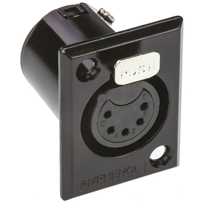 Amphenol Panel Mount XLR Connector, Female, 5 Way, Tin Plating