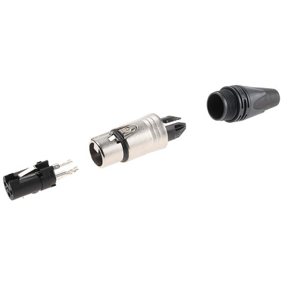 Neutrik Cable Mount XLR Connector, Female, 50 V, 3 Way, Silver Plating