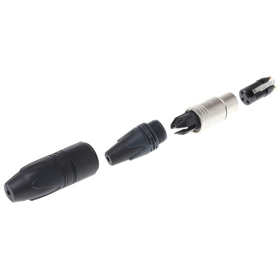 Neutrik Cable Mount XLR Connector, Female, 50 V, 3 Way, Gold Alloy over Nickel Plating