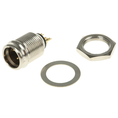 Re-An Products Chassis Mount Miniature Connector, Male, 4 Way, Gold Plating