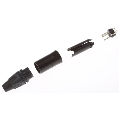 Neutrik Cable Mount XLR Connector, Male, 50 V, 3 Way, Silver Plating