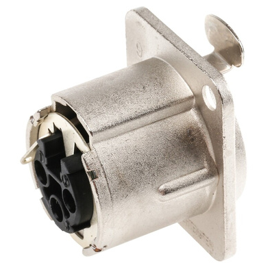 Neutrik Panel Mount XLR Connector, Female, 50 V, 3 Way, Silver over Nickel Plating