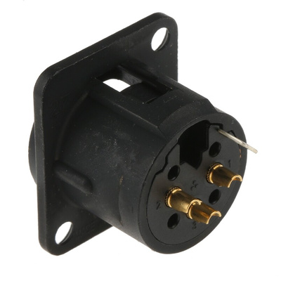 Neutrik Panel Mount XLR Connector, Male, 50 V, 3 Way, Gold over Nickel Plating