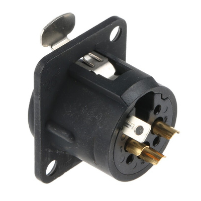 Neutrik Panel Mount XLR Connector, Female, 50 V, 3 Way, Gold over Nickel Plating