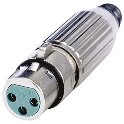 Switchcraft Cable Mount XLR Connector, Female, 4 Way, Silver Plating
