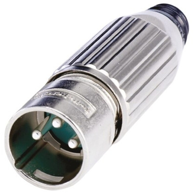 Switchcraft Cable Mount XLR Connector, Male, 4 Way, Silver Plating