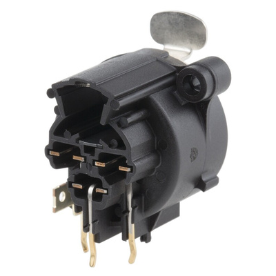 Neutrik PCB Mount XLR Connector, Right Angle, Female, 50 V, 3 Way, Gold Cobalt over Enickel Plating
