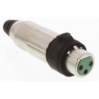 Switchcraft Panel Mount XLR Connector, Female, 500 V ac, 3 Way, Gold Plating