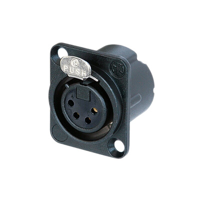 Neutrik Panel Mount XLR Connector, Female, 50 V, 4 Way, Gold Plating