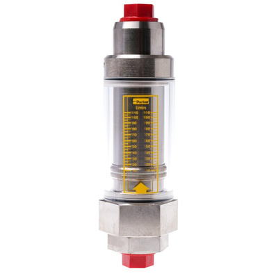 Parker Flowline Series Variable Area Flow Meter for Liquid, 10 L/min Min, 110 L/min Max