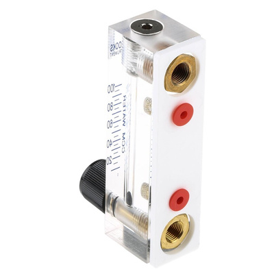 Key Instruments FR2000 Series Variable Area Flow Meter for Liquid, 10 ccm Min, 100 cm³/min Max