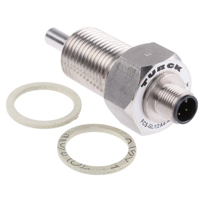 Turck FCS Series Remote Sensor Flow Sensor for Gas, Liquid, 1 (Water) cm/s, 3 (Oil) cm/s Min, 150 (Water) cm/s, 300