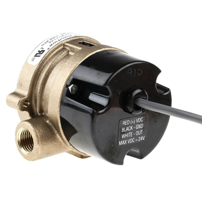 Gems Sensors RFO Series RotorFlow Electronic Flow Sensor for Liquid, 2 L/min Min, 20 L/min Max