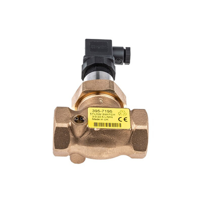 Gems Sensors FS-200E-A Series Shuttle Flow Sensor for Liquid, 3 L/min Min, 22.5 L/min Max