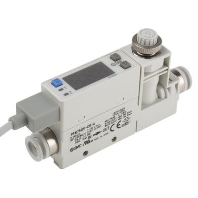 SMC PFM Series Integrated Display Flow Switch for Dry Air, Gas, 1 L/min Min, 50 L/min Max