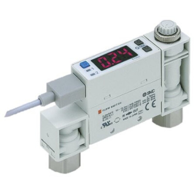 SMC PFM Series Integrated Display Flow Switch for Dry Air, Gas, 0.2 L/min Min, 10 L/min Max