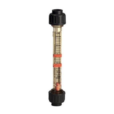 Georg Fischer Short Version Series Variable Area Flow Meter for Liquid, 5 L/h Min, 50 L/h Max