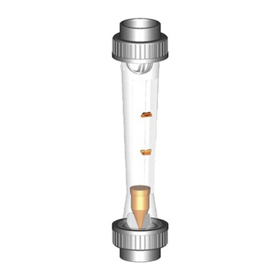 Georg Fischer Variable Area Flow Meter for Liquid, 50 L/h Min, 500 L/h Max