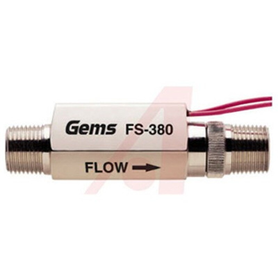 Gems Sensors FS-380 Series Piston Flow Switch for Liquid, 0.5 gal/min Max